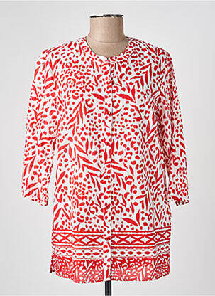 Chemisier imprimé fantaisie manches 3/4 rouge BARBARA LEBEK femme