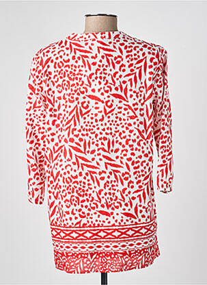 Chemisier imprimé fantaisie manches 3/4 rouge BARBARA LEBEK femme