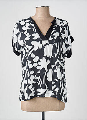 Blouse imprimé fantaisie manches courtes noir MALOKA femme