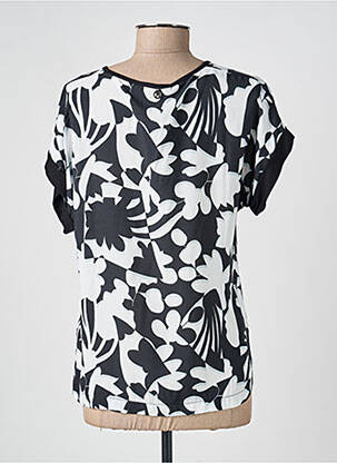 Blouse imprimé fantaisie manches courtes noir MALOKA femme
