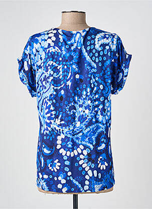 Top imprimé fantaisie manches courtes bleu FELINO femme