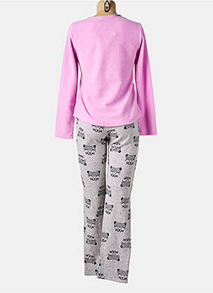 Pyjama coupe droite rose MASSANA femme
