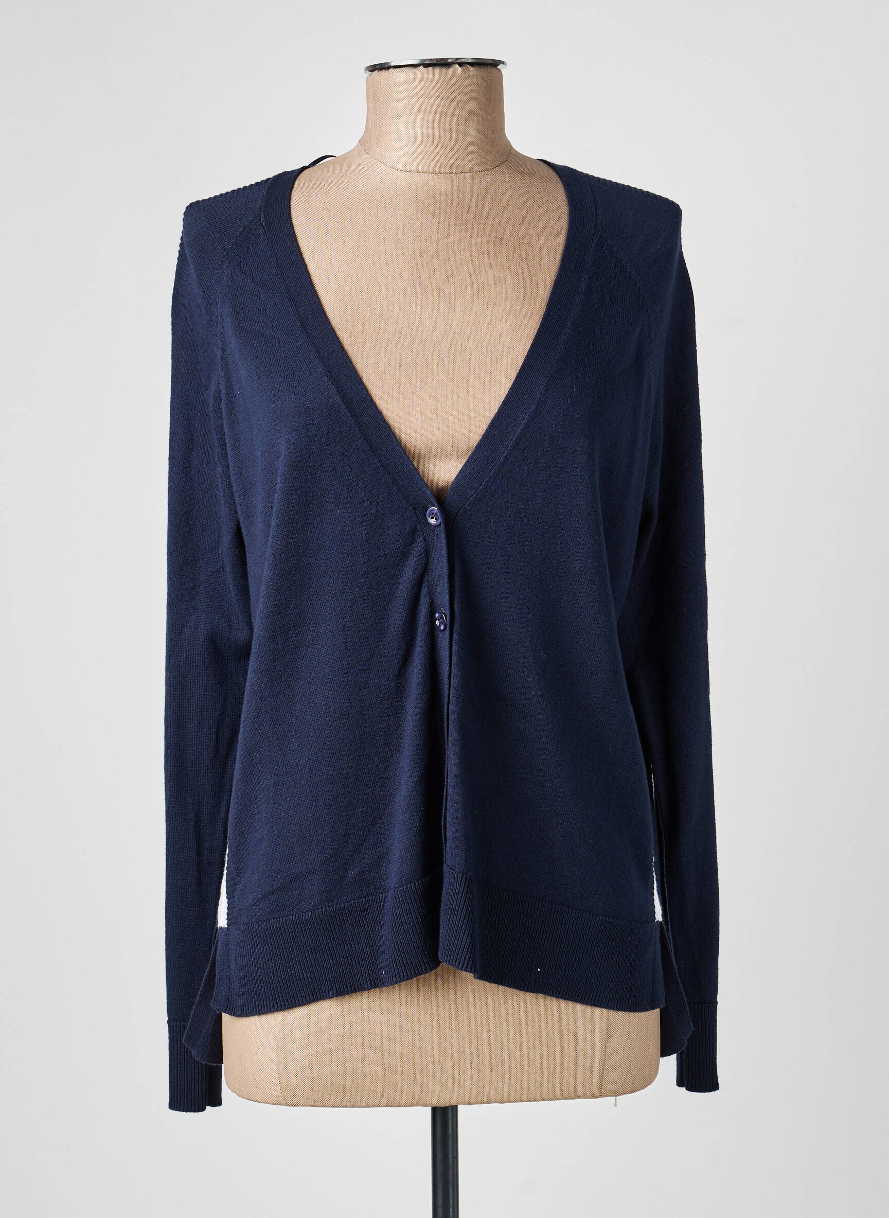 Gilet manches longues fermeture boutonnée sur le devant bleu BARBARA LEBEK femme