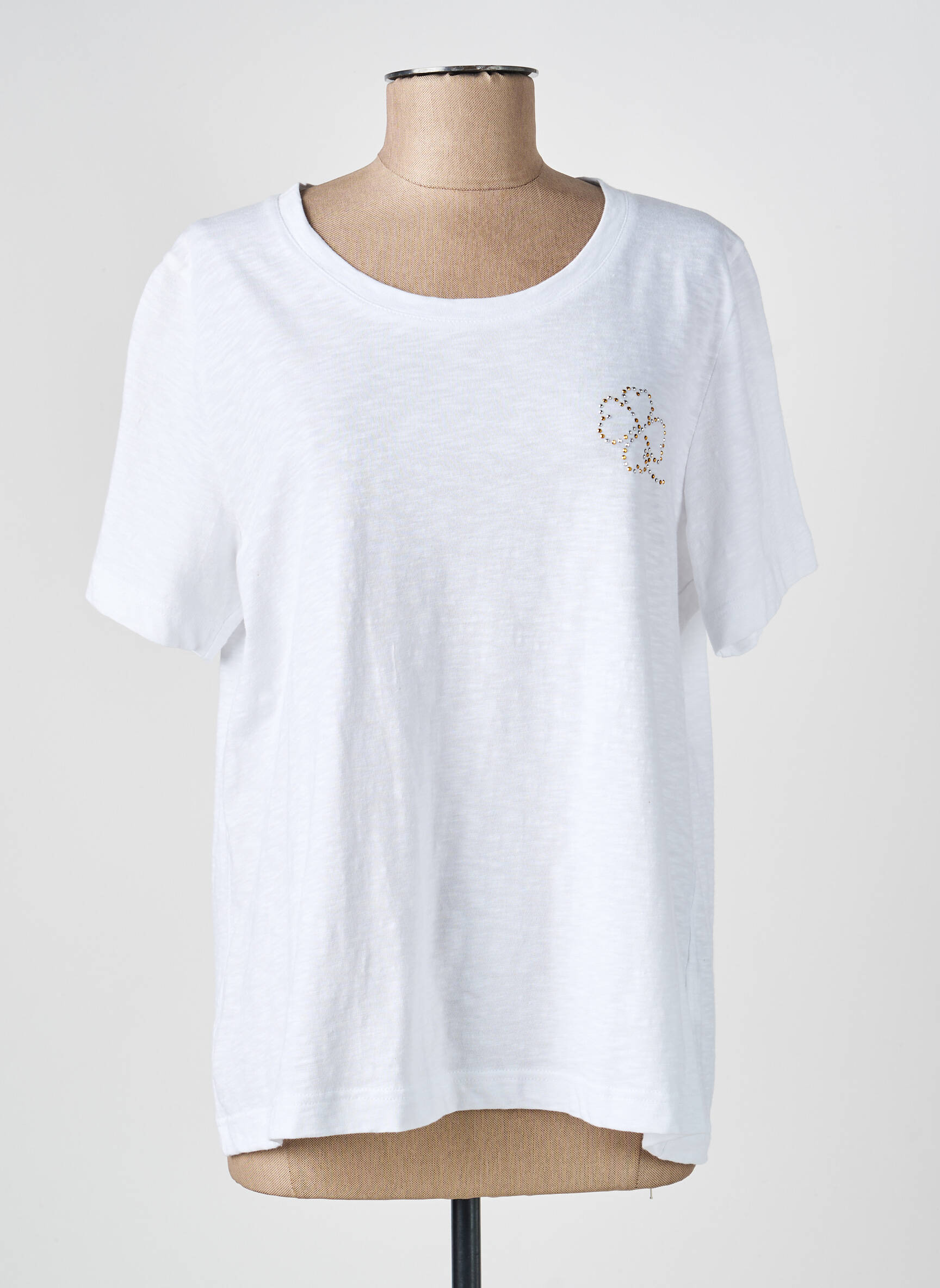 T-shirt coupe droite manches courtes blanc GRIFFON femme