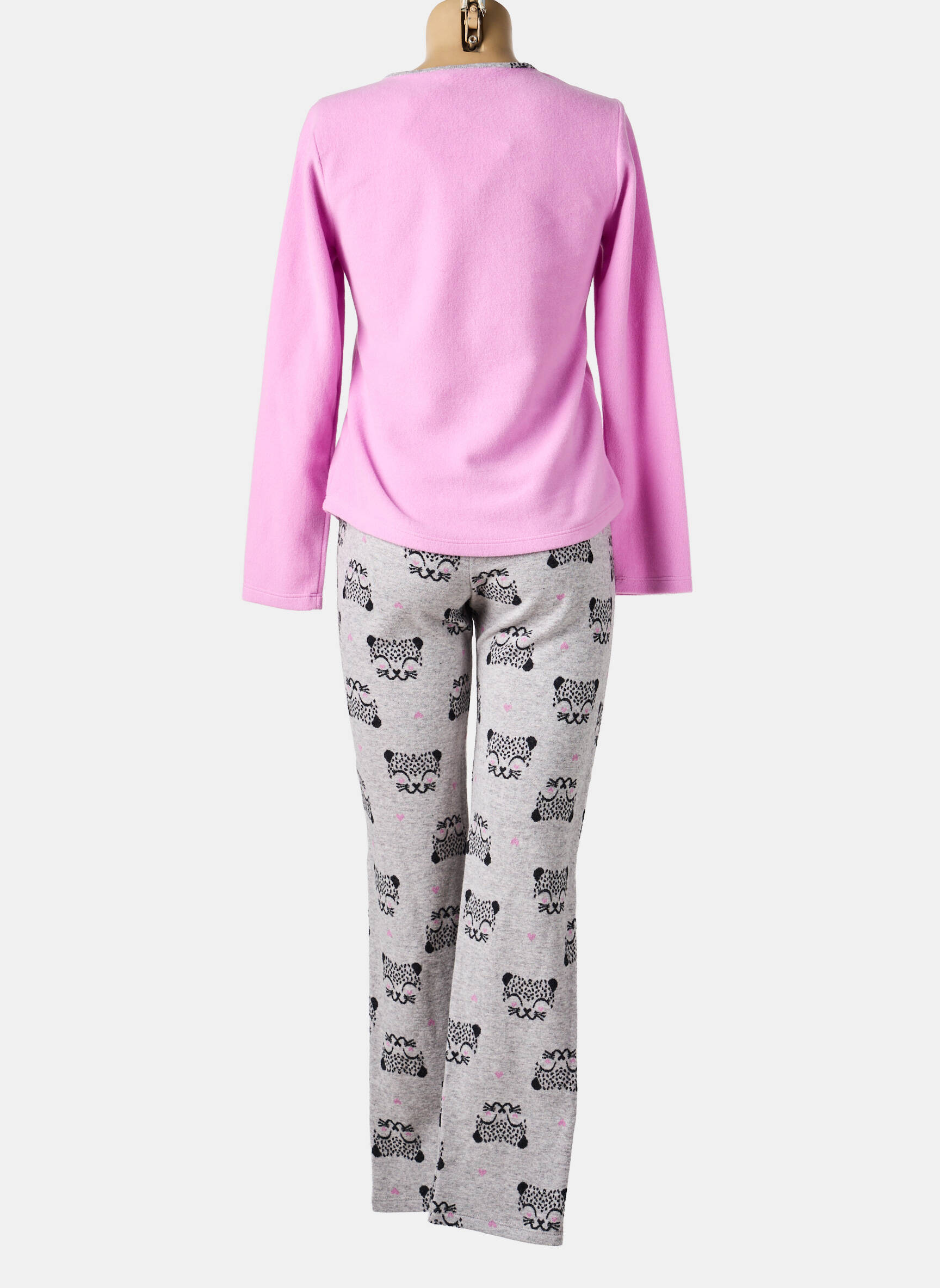 Pyjama coupe droite rose MASSANA femme