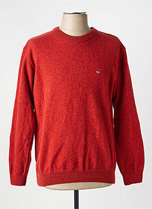 Pull col rond manches longues orange LOUIS VICTOR homme