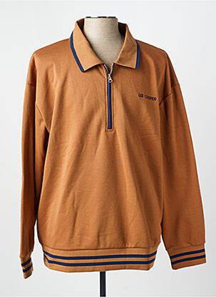 Pull col polo manches longues marron LEE COOPER homme