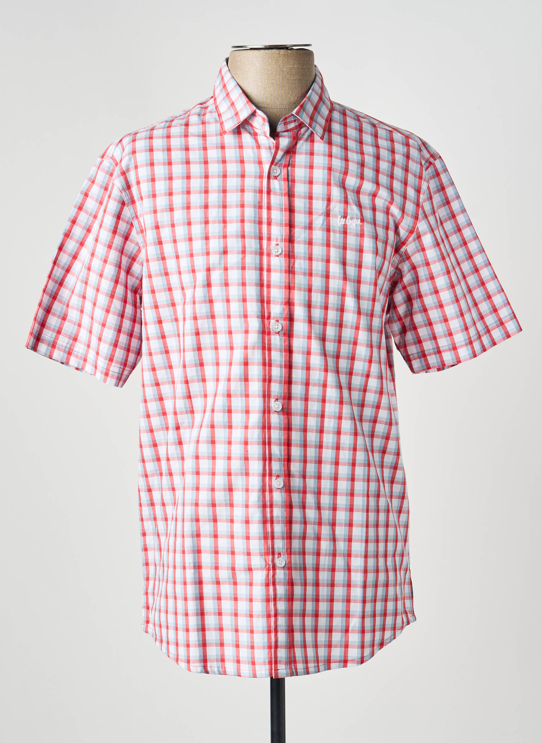 Chemise manches courtes poches rouge LEE COOPER homme