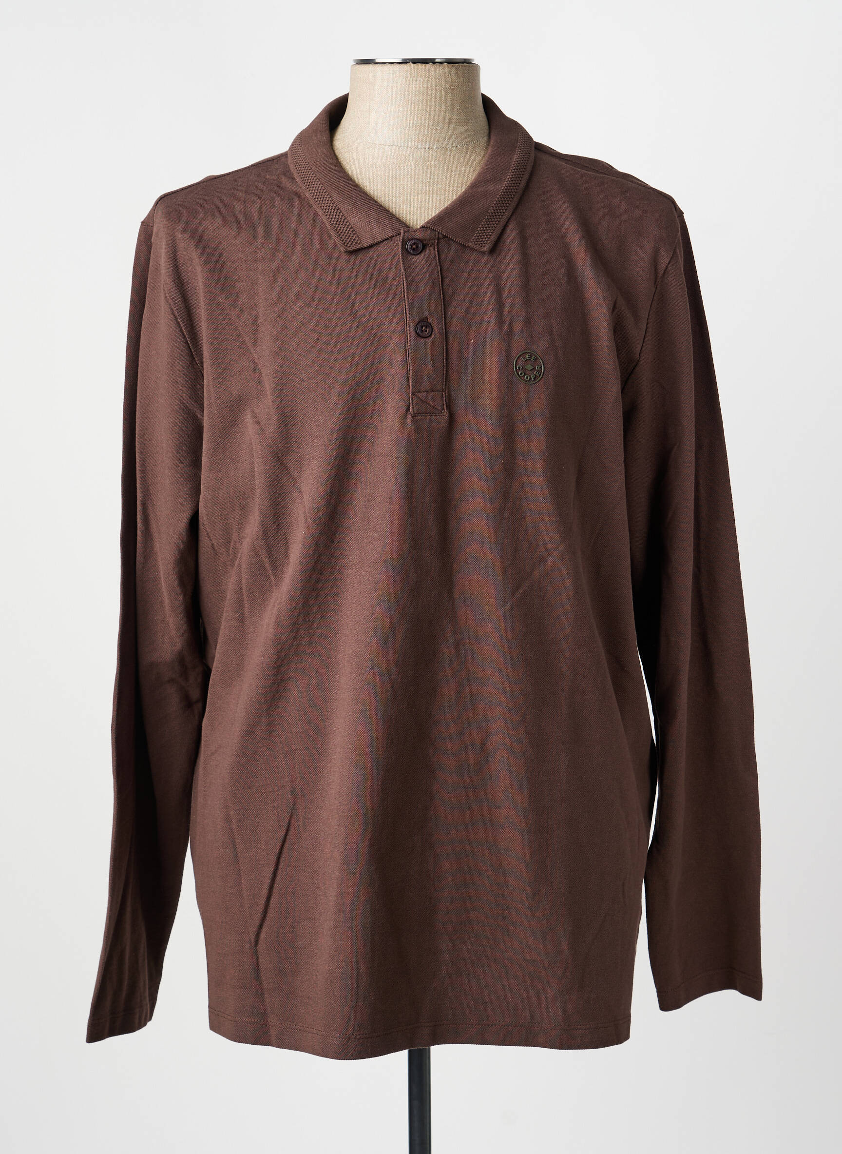 Polo manches longues manches longues marron LEE COOPER homme
