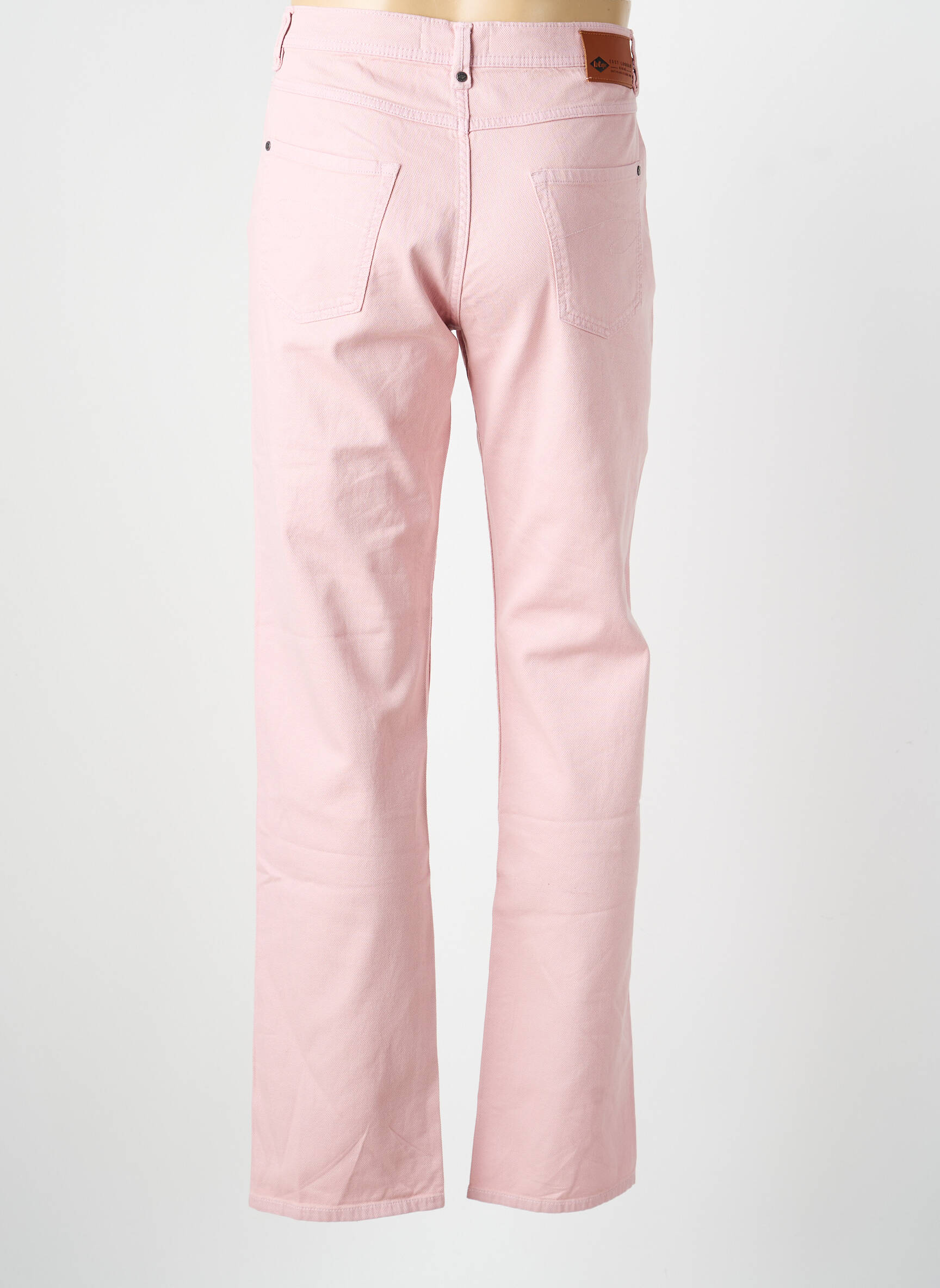 Pantalon chino fermeture zippée sous rabat boutonné rose LEE COOPER homme