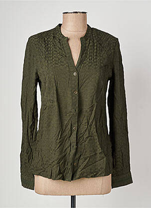 Chemisier coupe cintrée manches longues vert ONE STEP femme