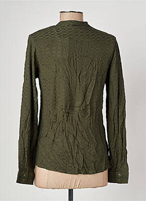 Chemisier coupe cintrée manches longues vert ONE STEP femme