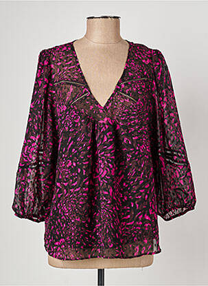 Blouse imprimé fantaisie manches longues noir IKKS femme