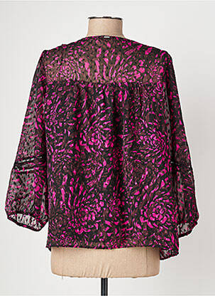Blouse imprimé fantaisie manches longues noir IKKS femme