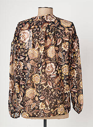Blouse légère et transparente manches longues noir IKKS femme