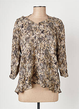 Top coupe cintrée manches 3/4 marron ONE STEP femme