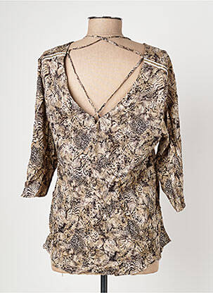 Top coupe cintrée manches 3/4 marron ONE STEP femme