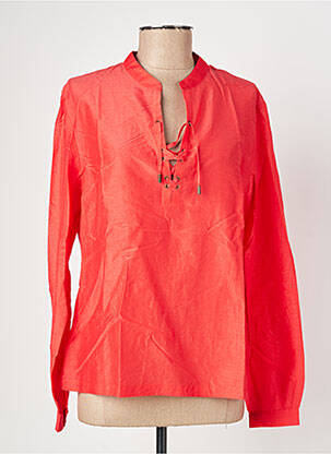 Blouse tissage popeline manches longues rouge ONE STEP femme