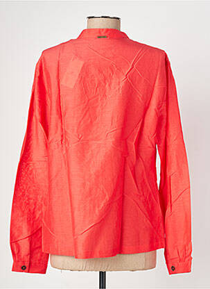 Blouse tissage popeline manches longues rouge ONE STEP femme