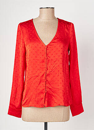 Chemisier coupe cintrée manches longues rouge I.CODE (By IKKS) femme