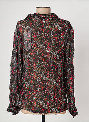 Chemisier tissage crêpe manches longues noir IKKS femme