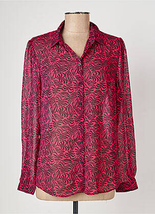 Chemisier tissage crêpe manches longues rose IKKS femme