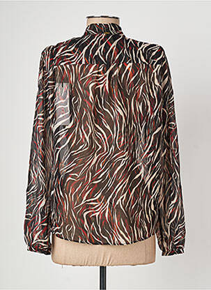 Blouse tissage popeline manches longues noir IKKS femme