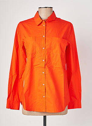 Chemisier coupe droite manches longues orange ONE STEP femme