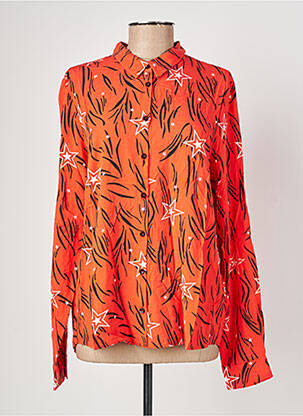 Chemisier imprimé fantaisie manches longues orange I.CODE (By IKKS) femme