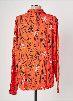 Chemisier imprimé fantaisie manches longues orange I.CODE (By IKKS) femme