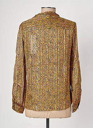 Chemisier tissage crêpe manches longues marron IKKS femme