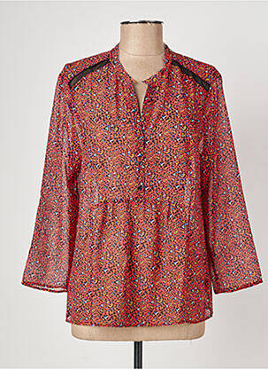 Blouse légère et transparente manches longues orange ONE STEP femme