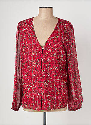 Chemisier tissage crêpe manches longues rouge I.CODE (By IKKS) femme