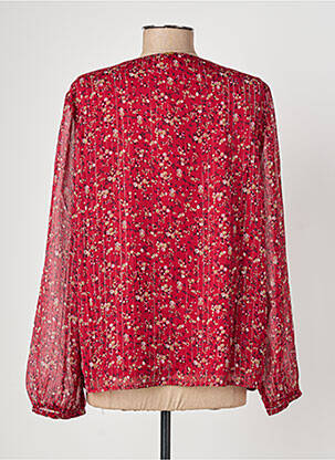 Chemisier tissage crêpe manches longues rouge I.CODE (By IKKS) femme