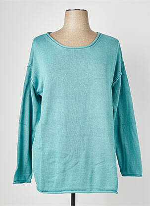 Pull coupe droite manches longues bleu SHEEGO femme