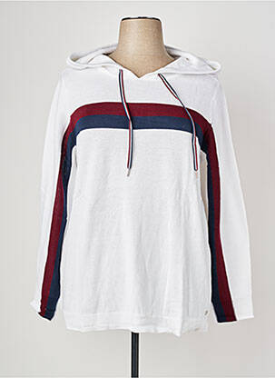 Pull coupe droite manches longues blanc SHEEGO femme