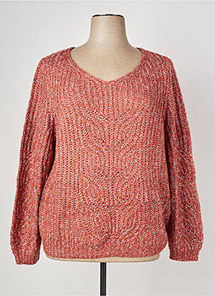 Pull coupe droite manches longues marron SHEEGO femme