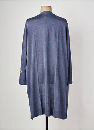 Gilet manches longues col v bleu SHEEGO femme