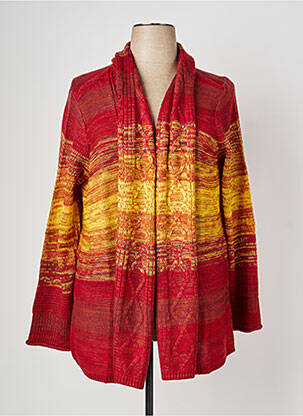 Gilet manches longues col rond rouge SHEEGO femme