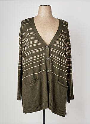 Gilet manches longues fermeture boutonnée sur le devant vert SHEEGO femme