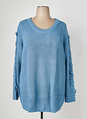 Pull coupe cintrée manches longues bleu SHEEGO femme