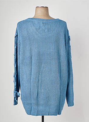 Pull coupe cintrée manches longues bleu SHEEGO femme