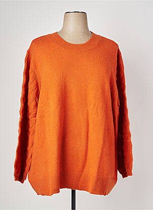 Pull coupe droite manches longues orange SHEEGO femme