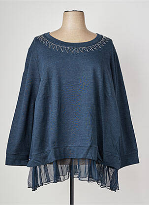 Sweat-shirt manches longues manches longues bleu SHEEGO femme