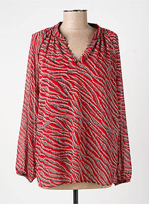 Blouse imprimé fantaisie manches 3/4 rouge ONE STEP femme
