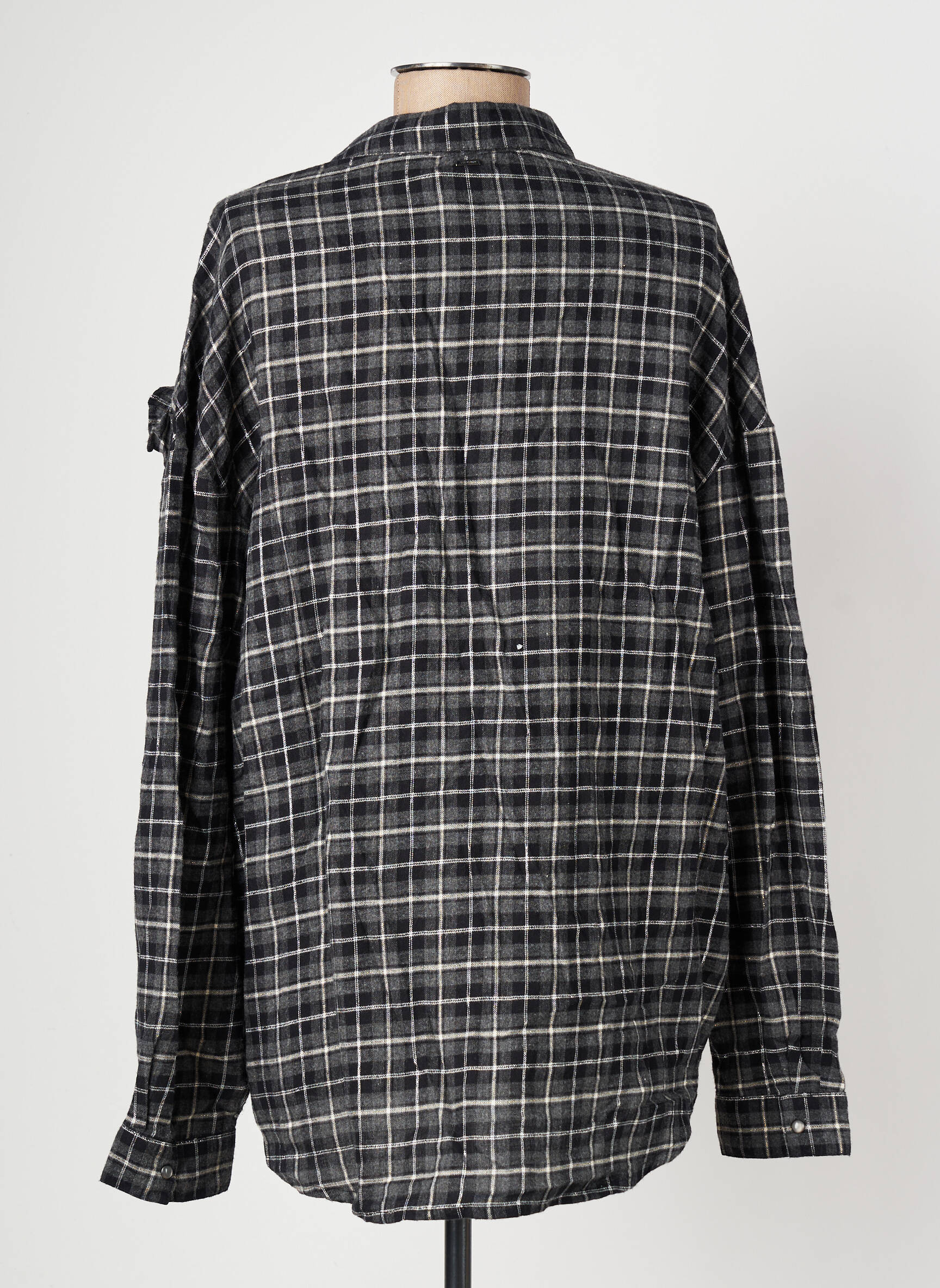 Chemisier coupe droite manches longues gris IKKS femme