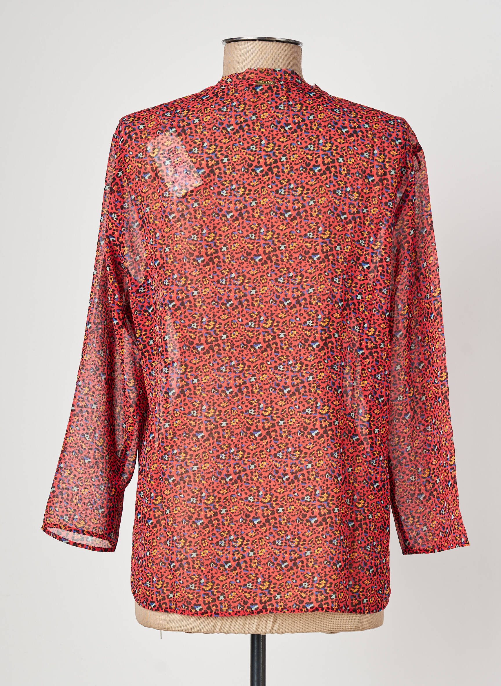 Blouse légère et transparente manches longues orange ONE STEP femme