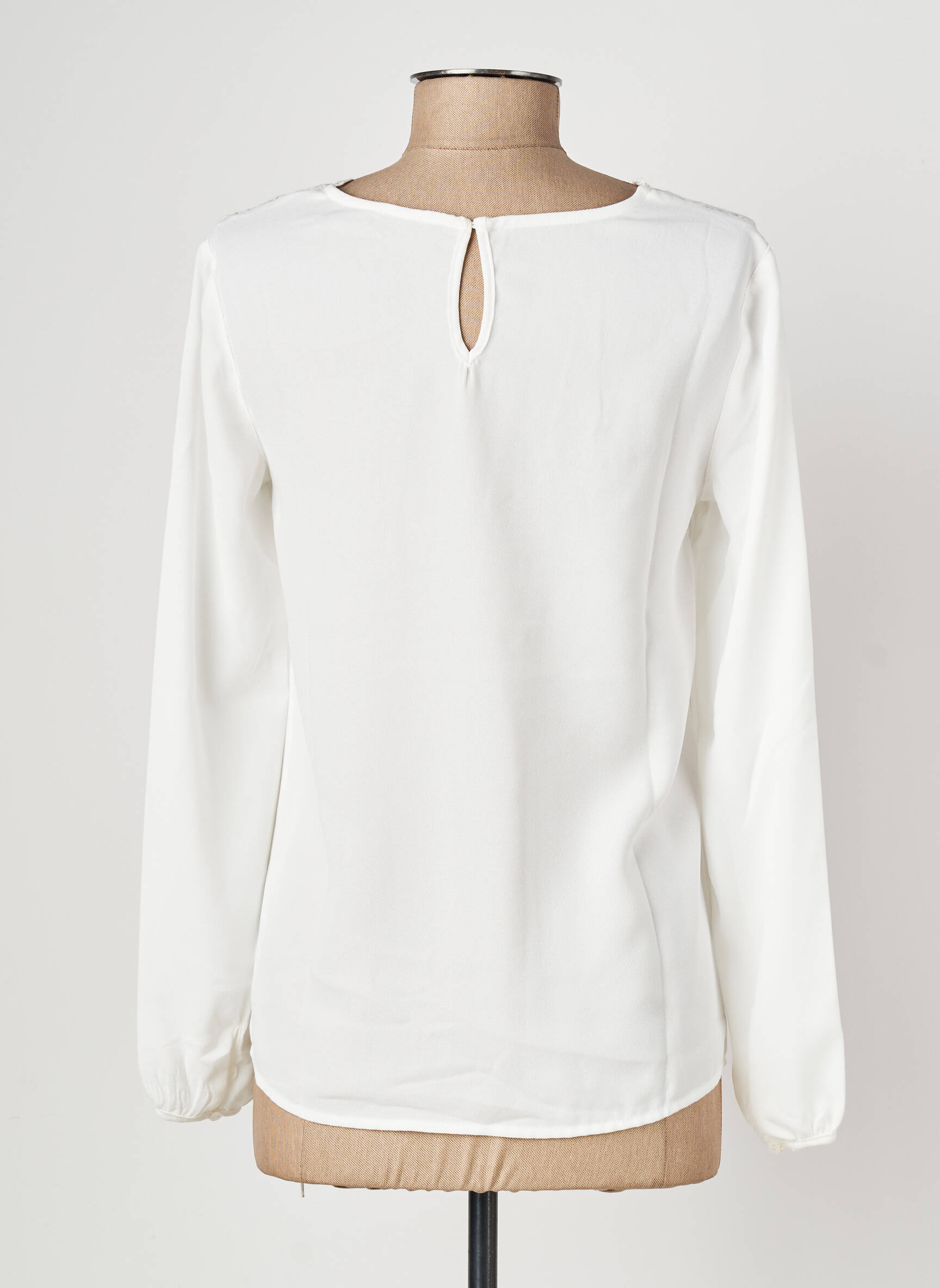 Blouse tissage popeline manches longues blanc ONE STEP femme