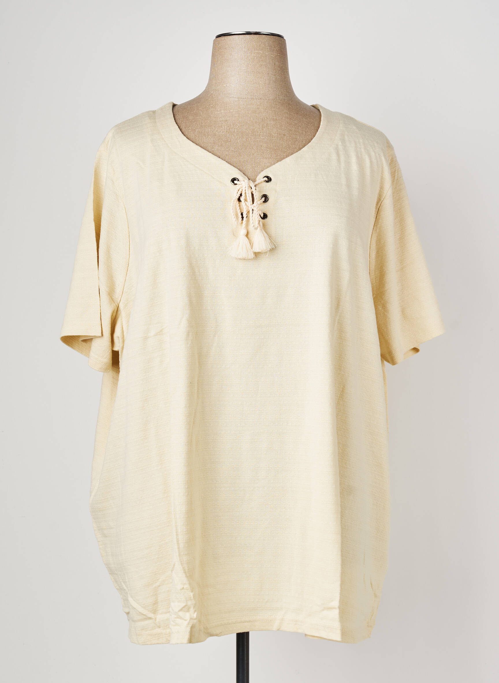 Top stretch manches courtes beige SHEEGO femme