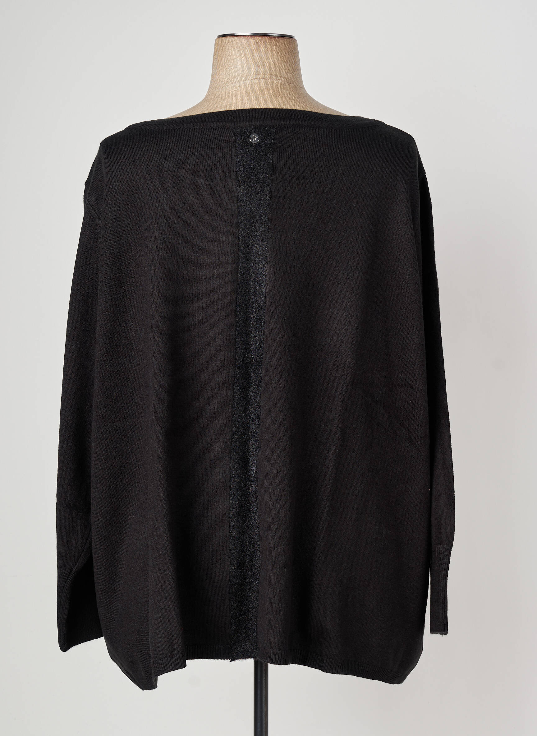 Gilet manches longues col rond noir SHEEGO femme